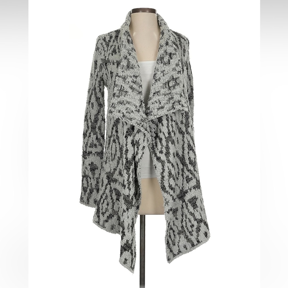 Lucky Brand Gray Cardigan Sweater with Waterfall Front